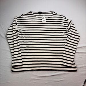 J. Crew NWT Navy and White Striped Long Sleeve Shirt